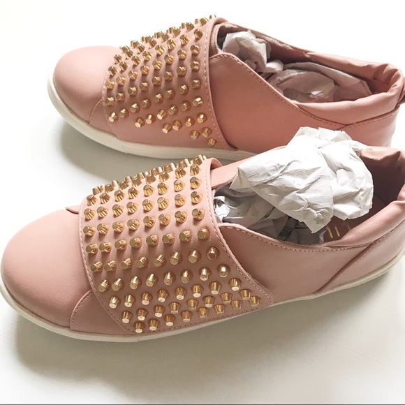 Liliana Dusty Pink Stud Sneakers - Picture 6 of 8